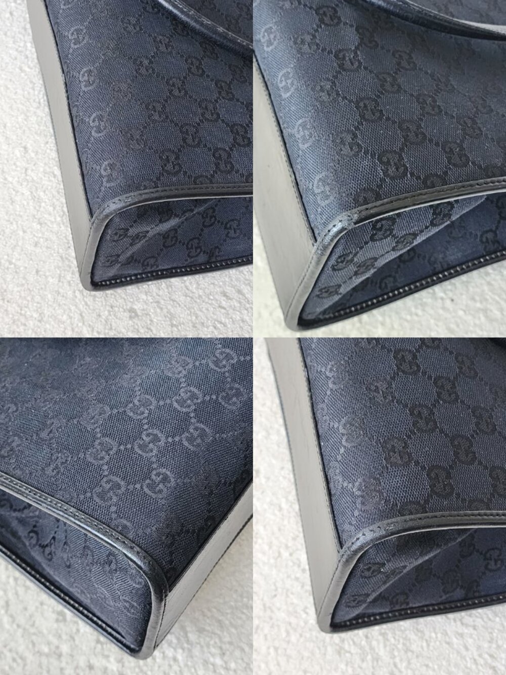 Vintage Gucci Monogram Jackie Bardot Large Black Tote Archival Tom Ford Y2K Era - Picture 9 of 11